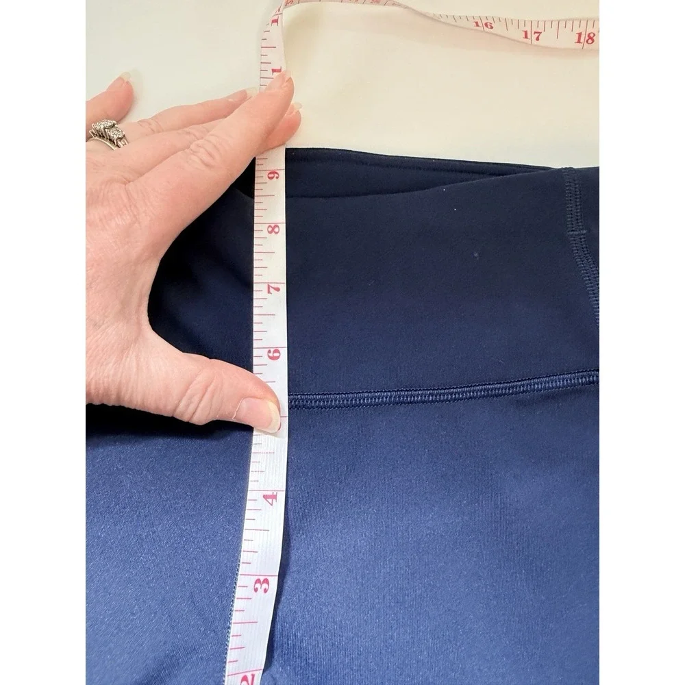 Lululemon Leggings Womens Sz 4 Navy Run With The Waves Athleisure Running Yoga